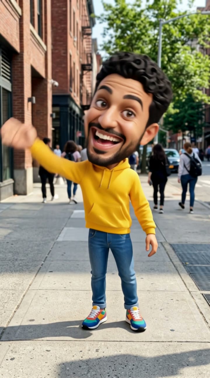 AI Caricature Video Generator: AI trend video example made with a fictional AI person