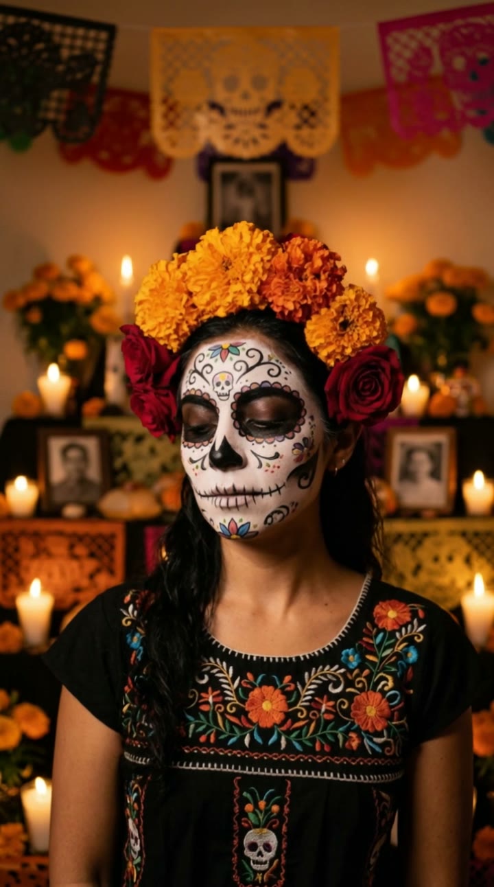 AI Catrina Video Generator: AI trend video example made with a fictional AI person