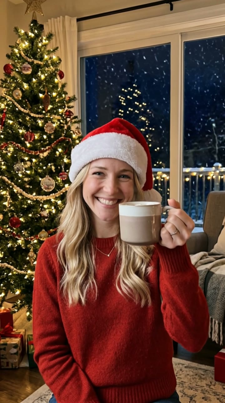 AI Christmas Video Generator: AI trend video example made with a fictional AI person