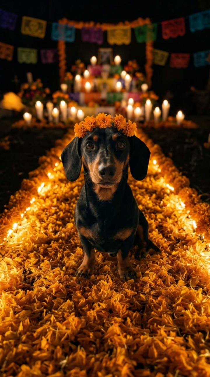 AI Day of the Dead Pet Video: AI pet video example made with a fictional AI pet