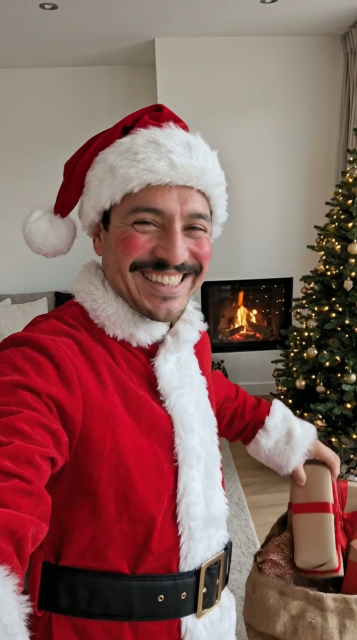 AI Santa Video Generator: AI trend video example made with a fictional AI person