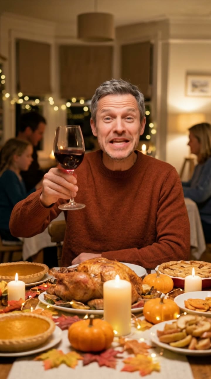 AI Thanksgiving Video Generator: AI trend video example made with a fictional AI person