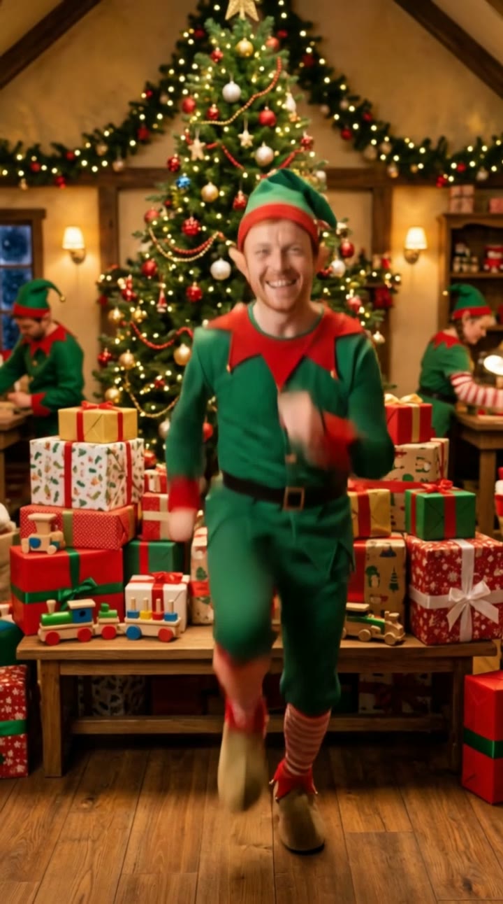 Elf Yourself AI: AI trend video example made with a fictional AI person
